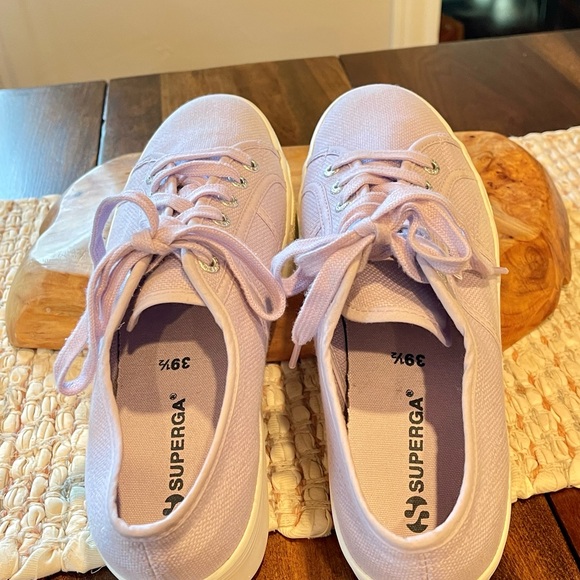 Superga 2790 Acot Platform Sneakers Size 8 1/2 Great Condition Chunky Violet - Picture 6 of 16